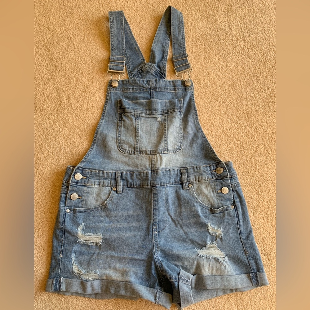 New* Denim Overalls Light Wash Sz 30